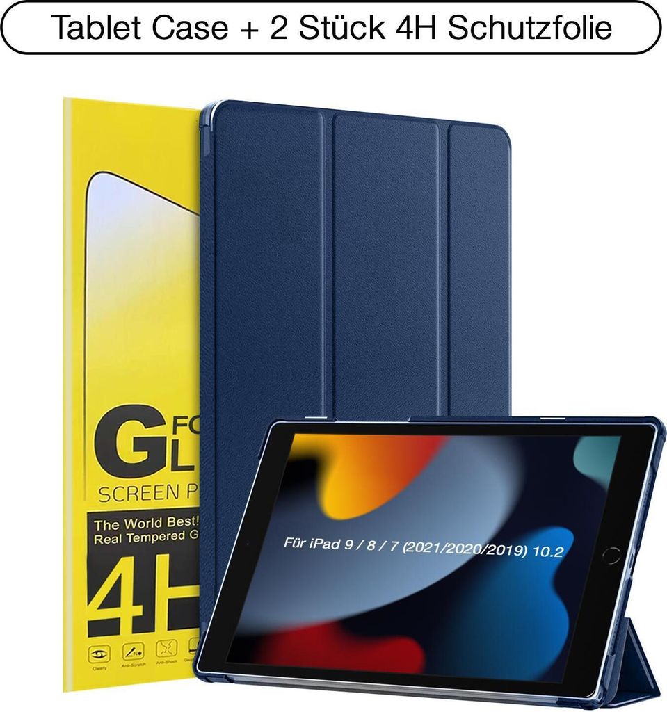 Schutzhülle + 2x 4H Displayfolie für iPad 7/8/9 Generation Produktbild 