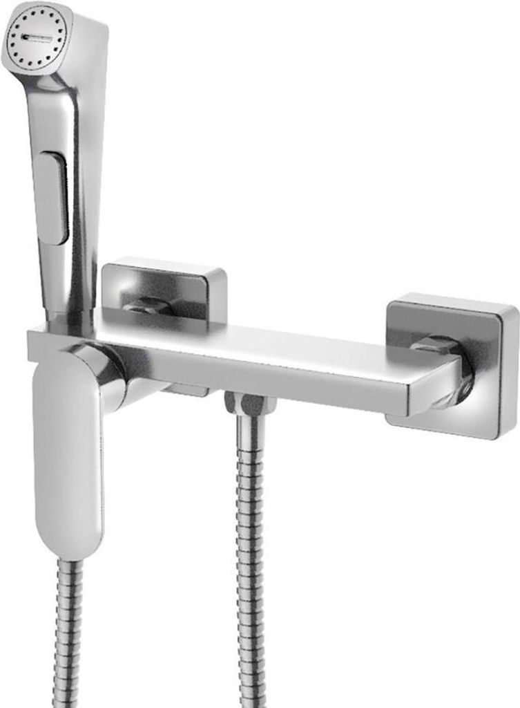 Wand-Bidetarmatur mit Stop-Ventil und Ablage, Chrom