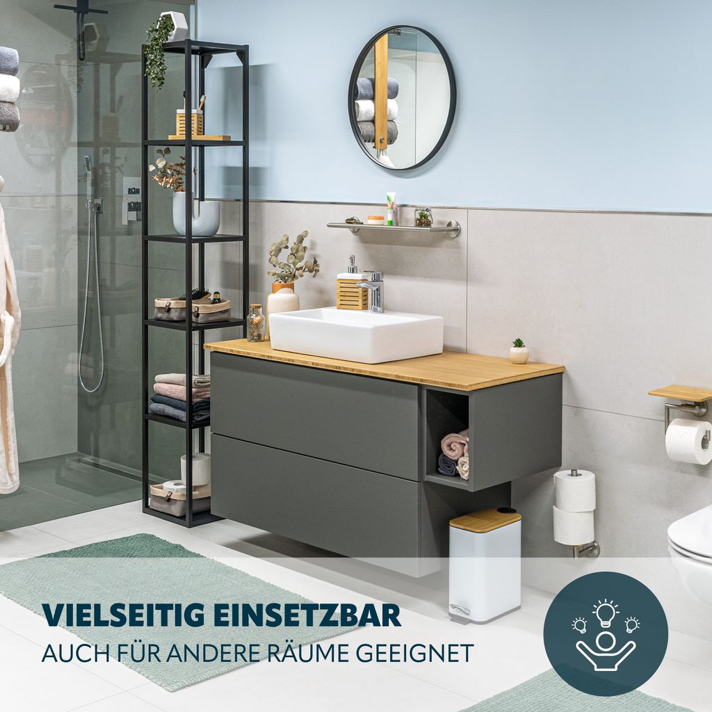 bremermann Bad-Serie Piazza Black Tape Distributeur de savon autocollant en verre et acier inoxydable Noir Fixation adhésive 3M