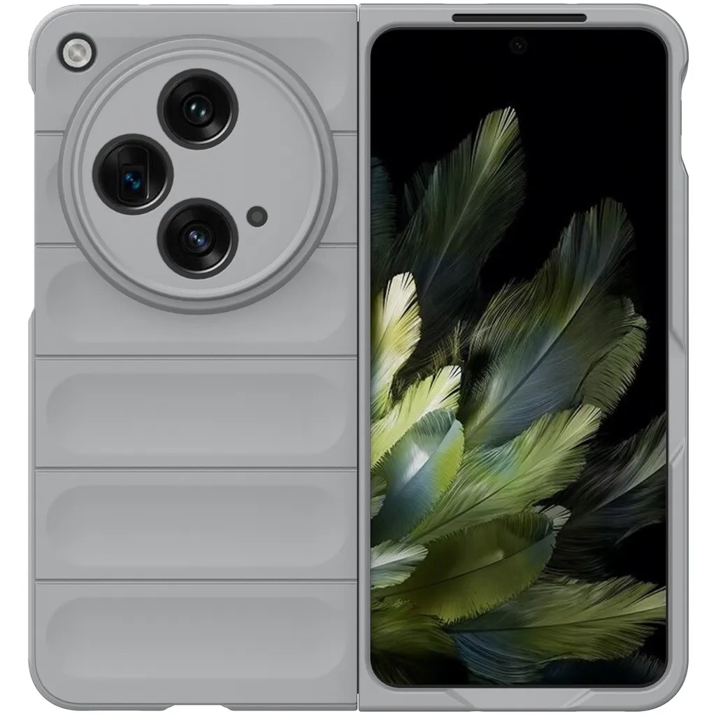 Custodia Antiurto Oppo Find N3: Cover PC Opaca Grigia Antiscivolo Top - 5