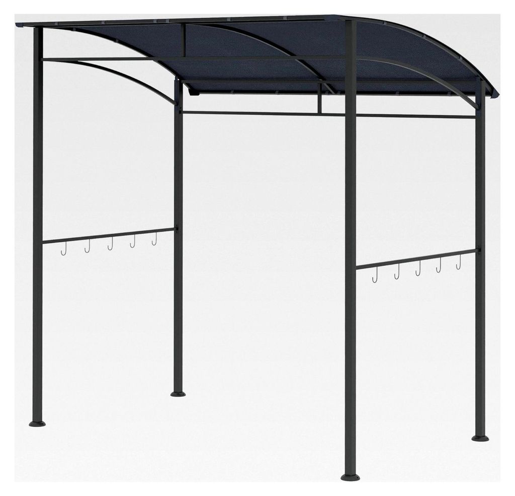 Grillpavillon 215 x 150 x 220 cm Wasserabweisend mit Gebogendem Dach, Gartenlauben mit Haken, BBQ Pavillon, Gartenzelt für Garten Party Picknick B...