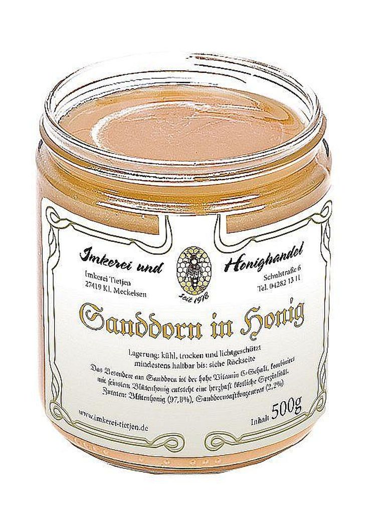 Sanddorn in Honig 500g | Imkerei Tietjen