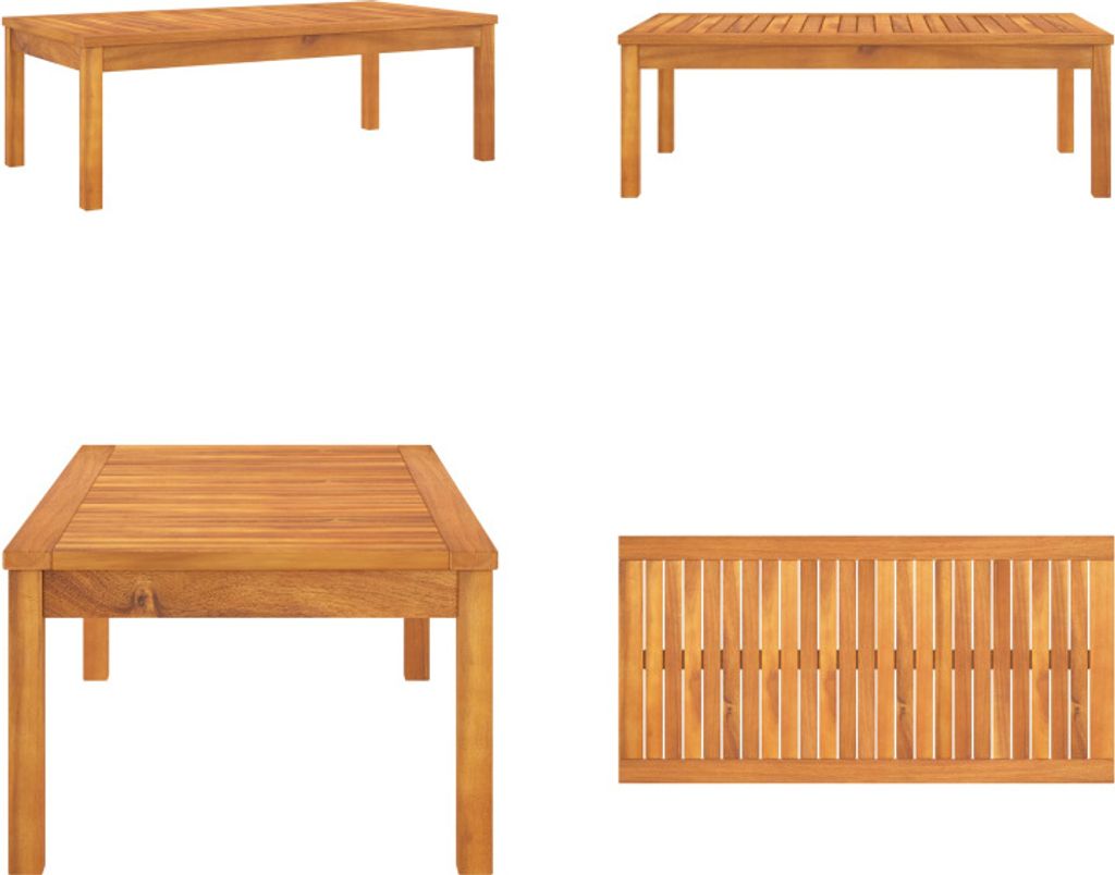vidaXL Couchtisch 100x50x33 cm Massivholz Akazie - Gartentisch - Gartentische - Garten-Couchtisch - Garten-Couchtische