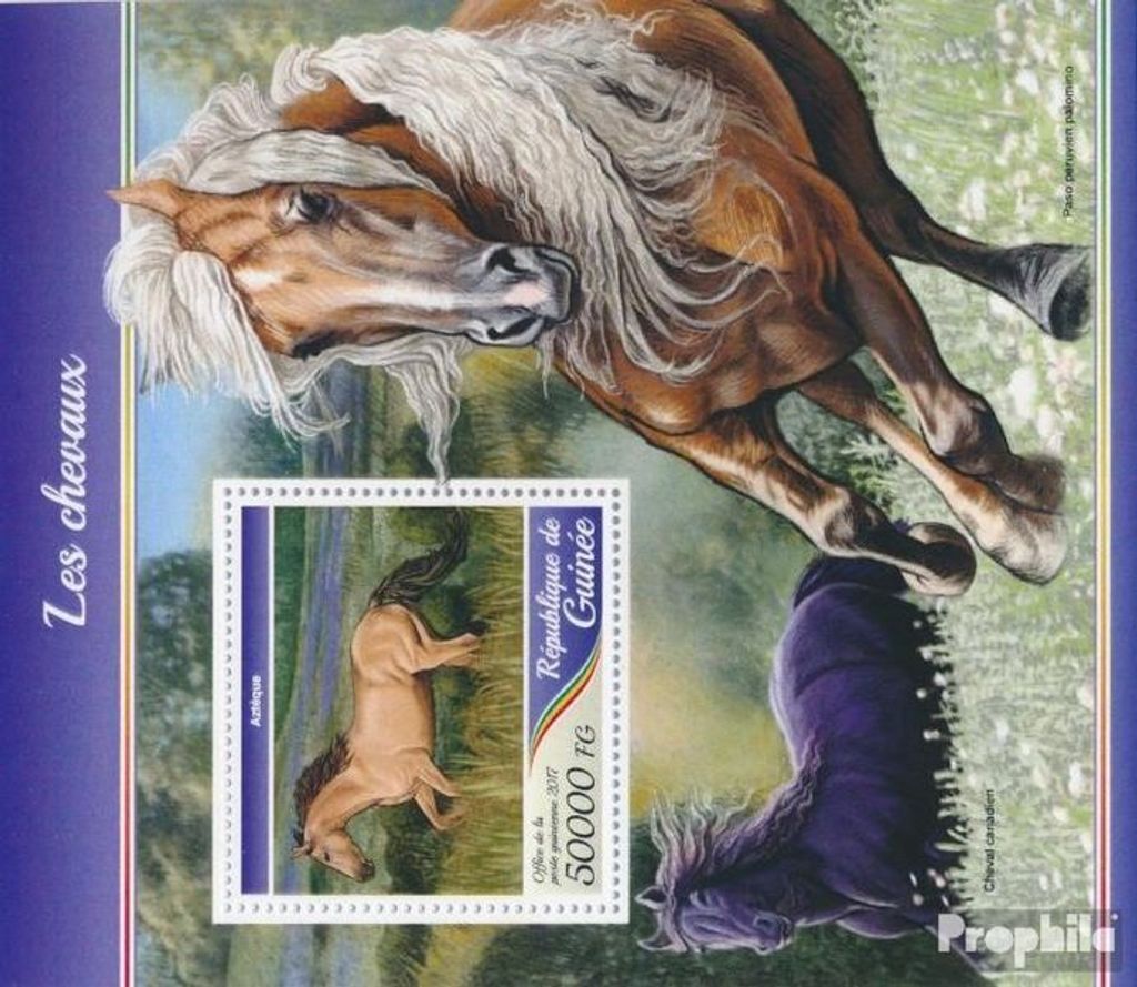 Briefmarken Guinea 2017 Mi Block 2814 (kompl. Ausgabe) postfrisch Pferde