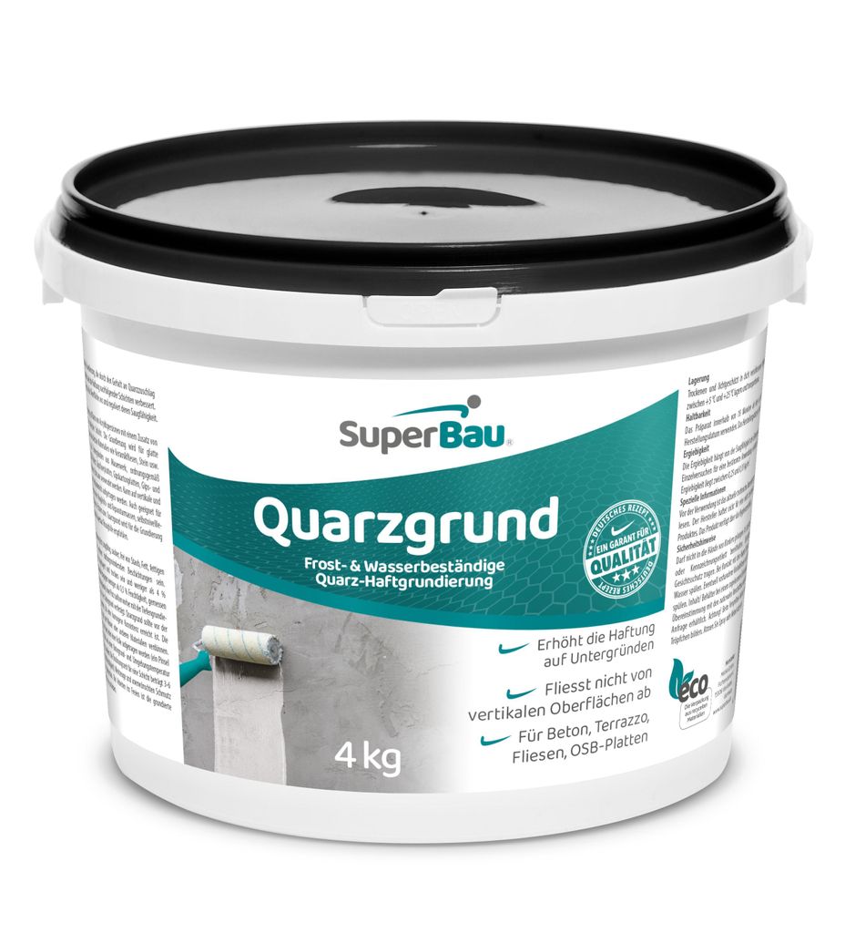 Superbau Quarzgrund Weiß 4 kg - Haftgrund Fliese auf Fliese mit Quarzsand - Quarzgrundierung auf Fliesen & Putz & Beton, Fliesengrundierung, Putzg...