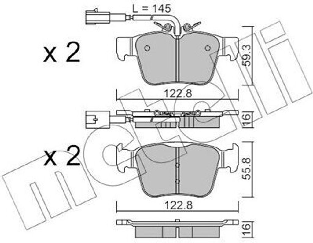 METELLI Bremsbeläge Satz Hinten Bremsklötze für ALFA ROMEO GIULIA (952) 22-1101-0