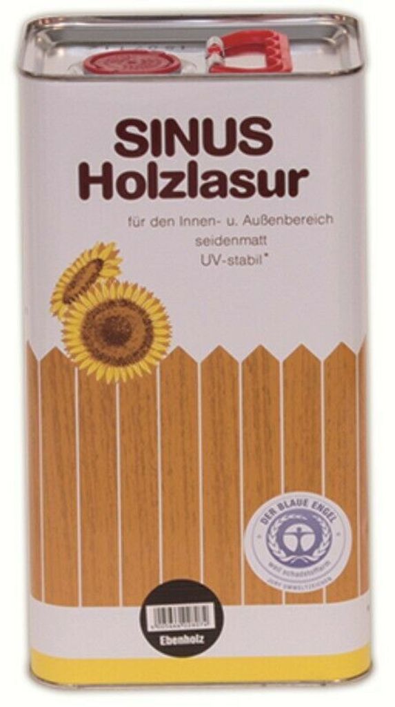 Burtex Sinus Holzlasur Lasur in Weiss 5 Liter - Holzlasur innen & außen - Seidenmatt - Holzschutz für Balkon, Vordach, Gartenhaus, Zaun / Geländer