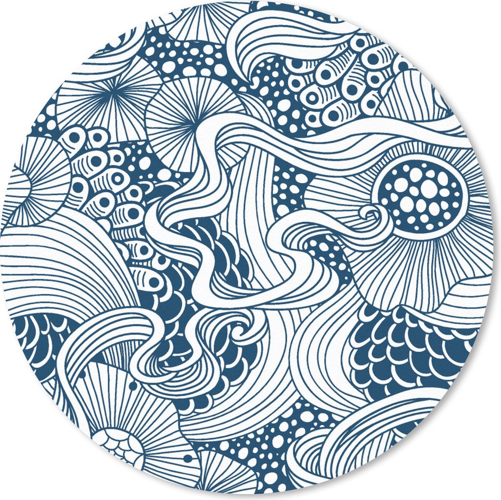 MuchoWow Mauspad Mousepad Muster - Blumen - Botanisch 20x20 cm - Mousepads - Maus Mat - Pad - Mausunterlage - Schreibtischmatte