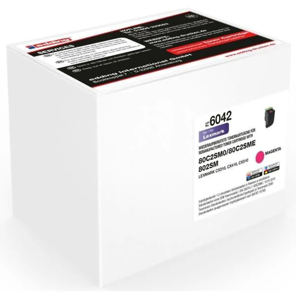 Cartouche de Toner Magenta EDD-6042 edding pour imprimantes Lexmark CX
