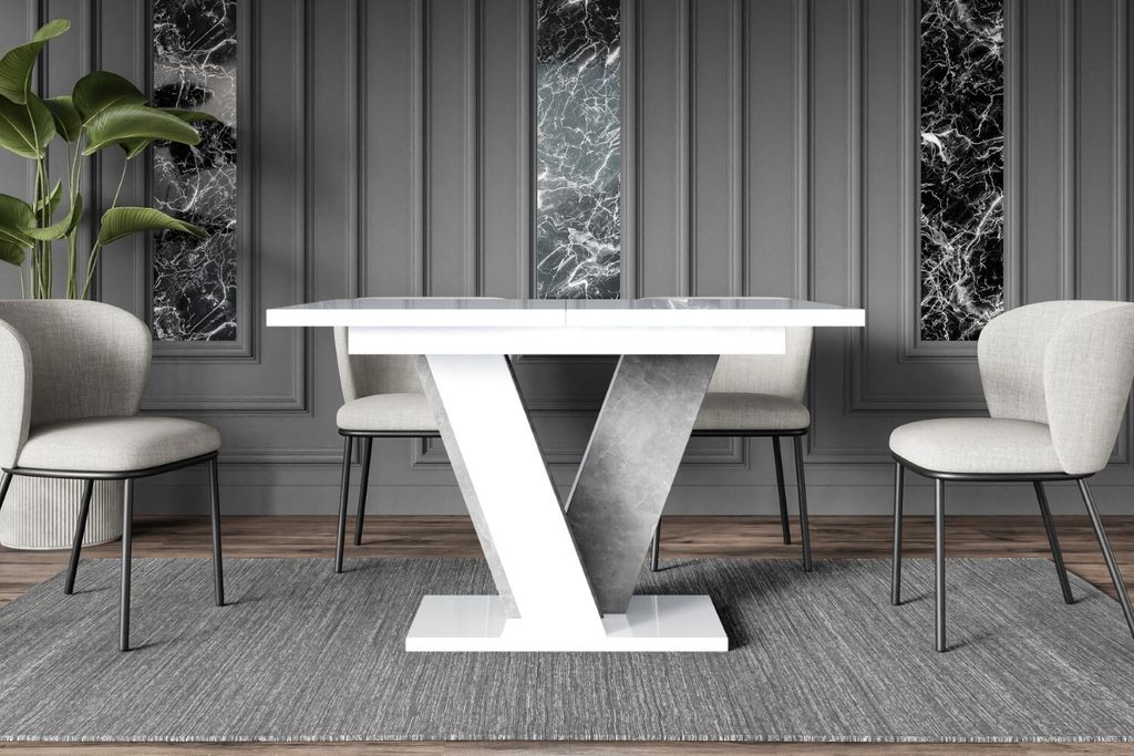 ALTDECOR Esstisch ausziehbar, ideal als Küchentisch, Esszimmertisch - oder Wohnzimmertisch, solide Konstruktion aus Möbelplatte, 120 -160x90x75 c...