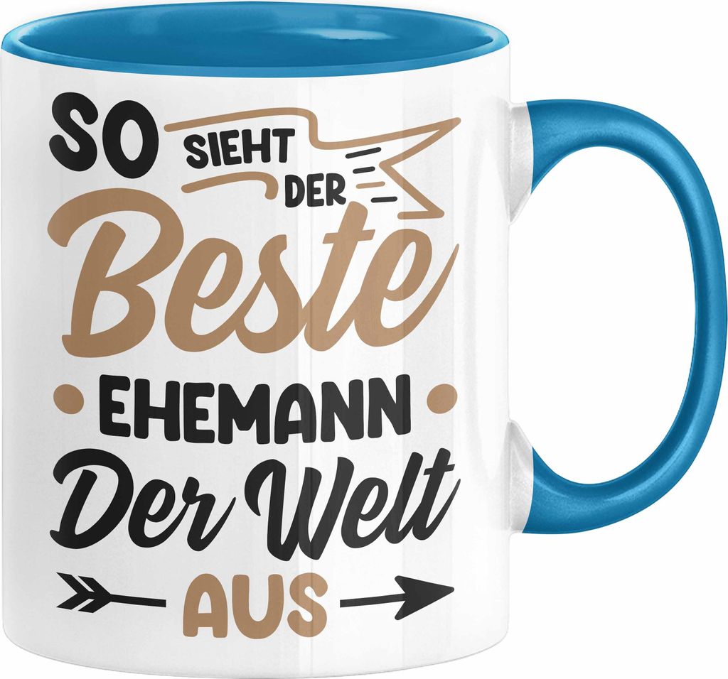 Ehemann Geschenk Tasse So Sieht Der Beste Ehemann Der Welt Aus Jahrestag Geschenkidee Gag Joke (Blau)