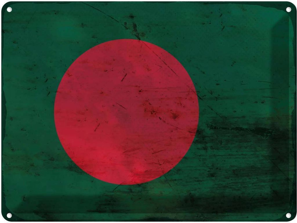 vianmo Blechschild 30x40 cm Bangladesch Bangladesh Flagge Fahne Wappen