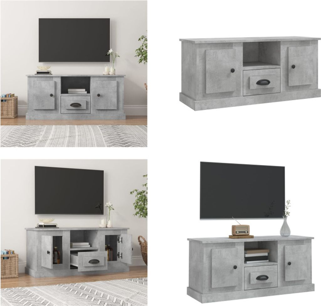 vidaXL TV Schrank Betongrau 100x35,5x45 cm Holzwerkstoff - TV-Schrank - TV-Schränke - TV-Möbel - TV-Ständer