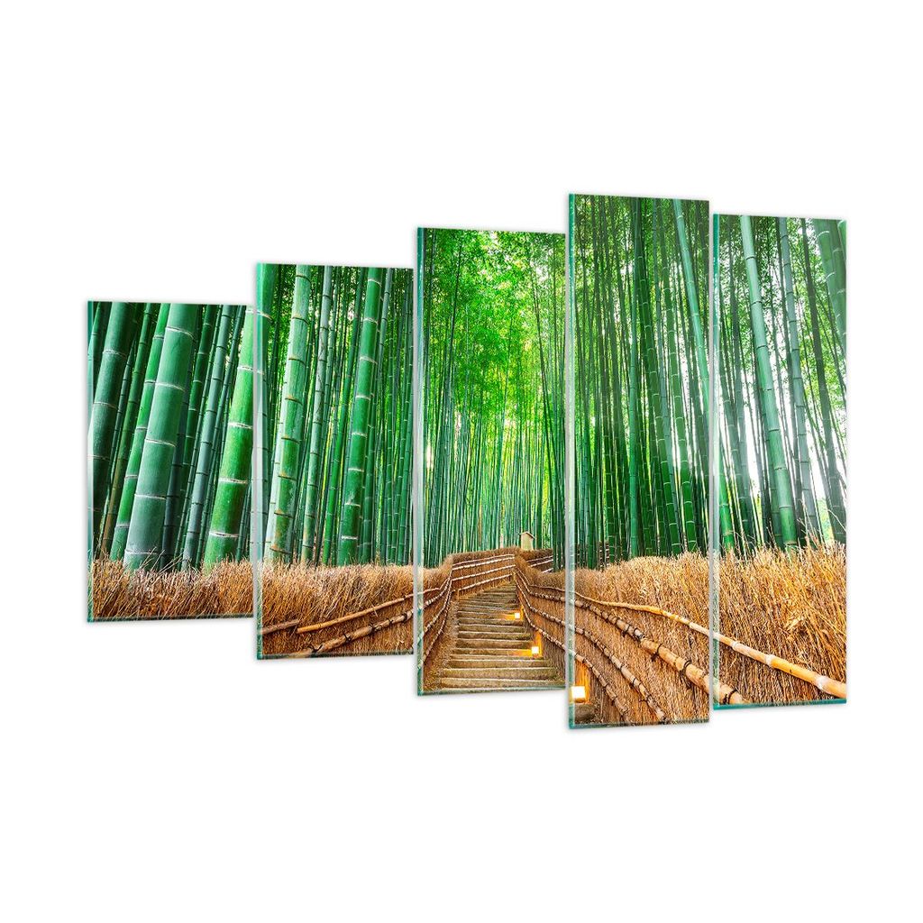 Bilder auf glas - Bambus Pflanze - 150x100cm - Glasbilder - Wandbilder - Kunstdruck - zum Aufhängen bereit - Wanddekoration aus Glas - Glas Bilder...