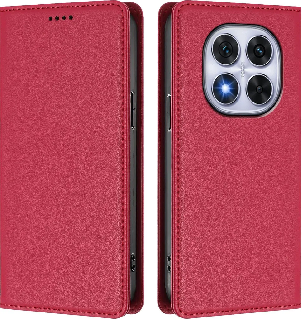 Custodia Pelle Xiaomi Poco X7/Redmi Note 14 Pro 5G Magnetica Rossa