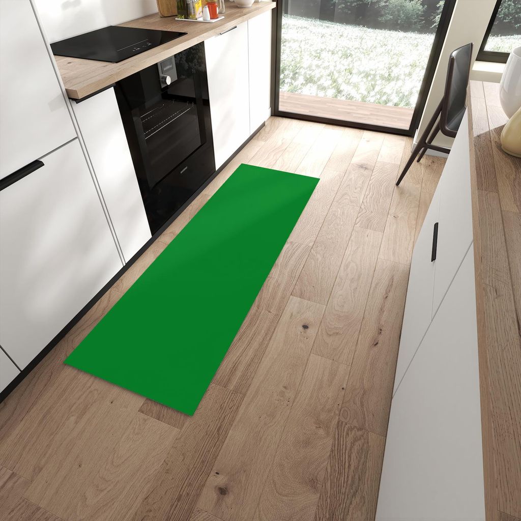 Küchenteppich 60x180cm rutschfest & abwischbar PVC Läufer - Grüner Hintergrund II