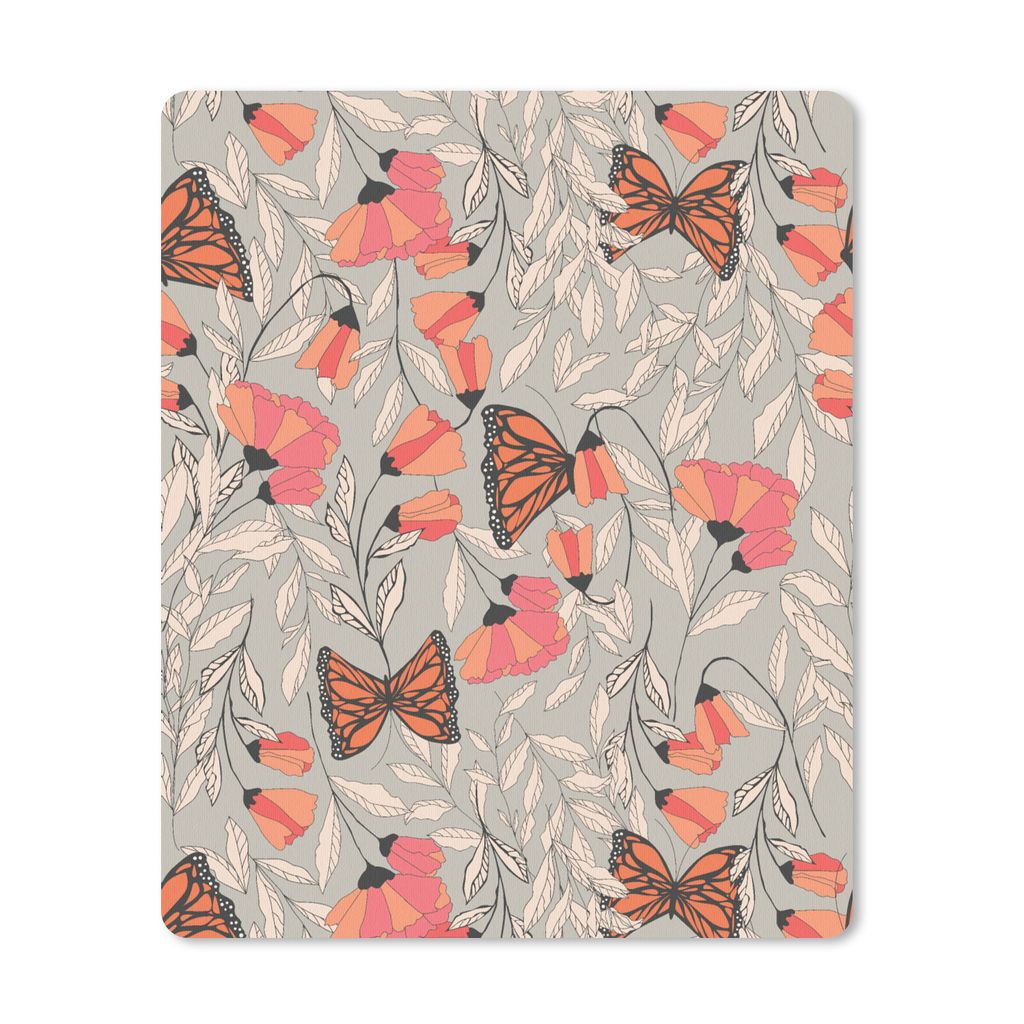 MuchoWow Mauspad Mousepad Schmetterlinge - Muster - Tiere 19x23 cm - Mousepads - Maus Mat - Pad - Mausunterlage - Mauspads - Spielen