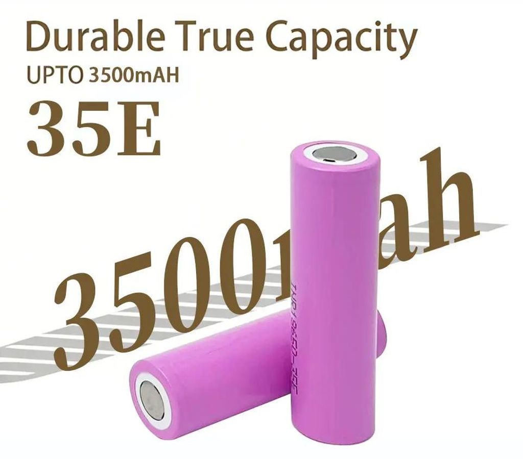 Lithium-Ionen Akku - 18650 Li-Ion - 3,7V 3500mAh wiederaufladbar - Dauerentladung 10A Hochstrom - 100 Stück Set