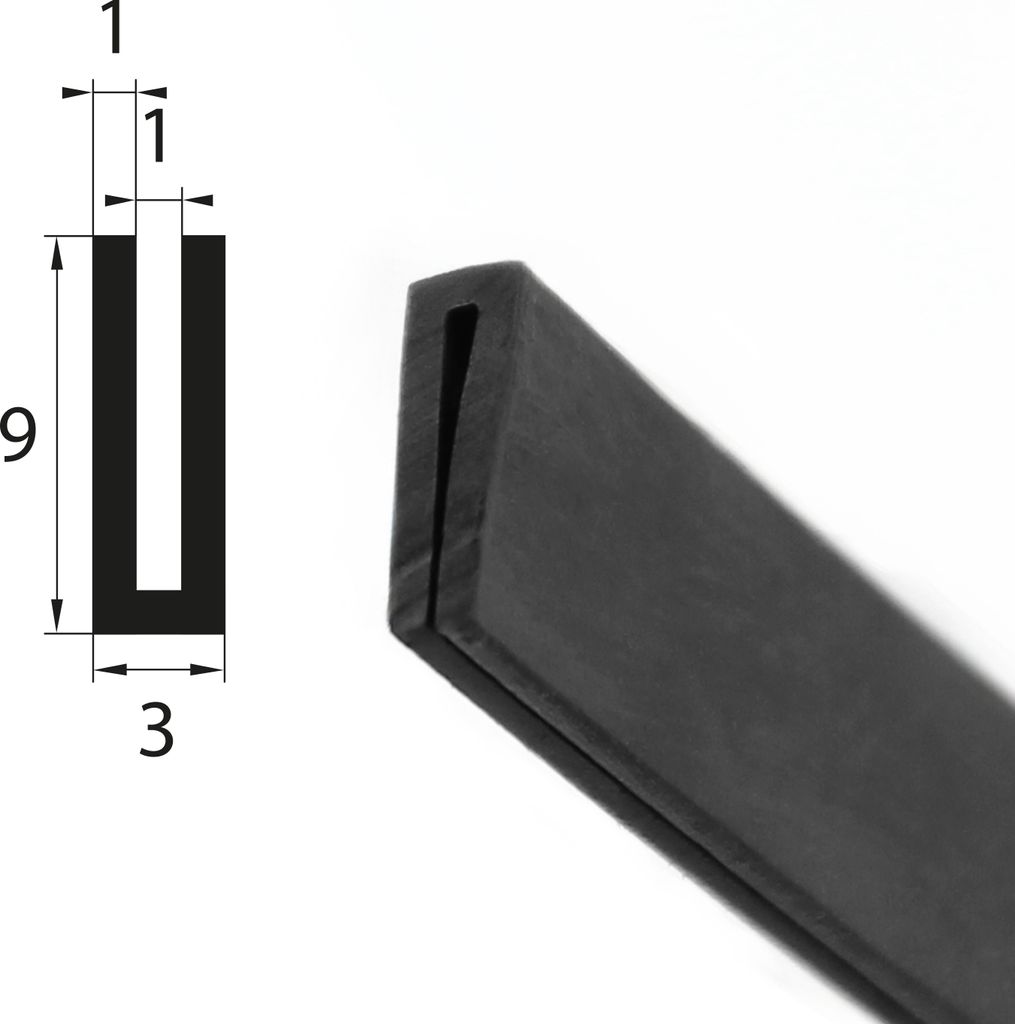 V30 Fassungsprofil Fassungsbereich 1 mm Kantenschutz EPDM Produktbild 