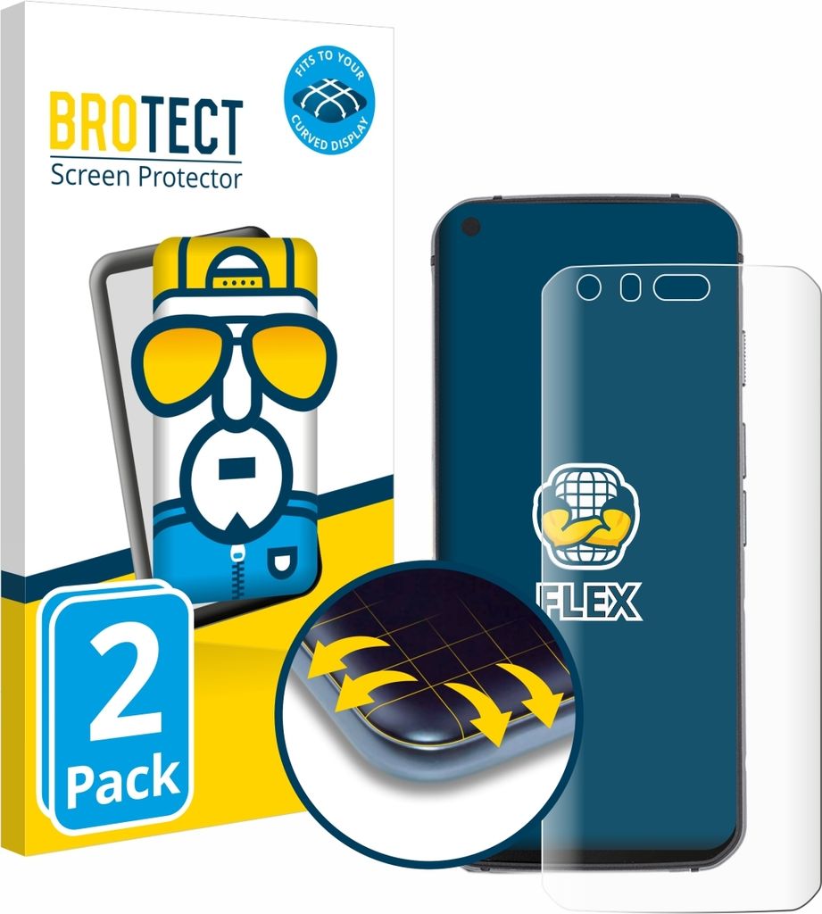 2x BROTECT Fullscreen Schutzfolie für Caterpillar Cat S62 Pro Displayschutz Folie Fullcover Klar Transparent