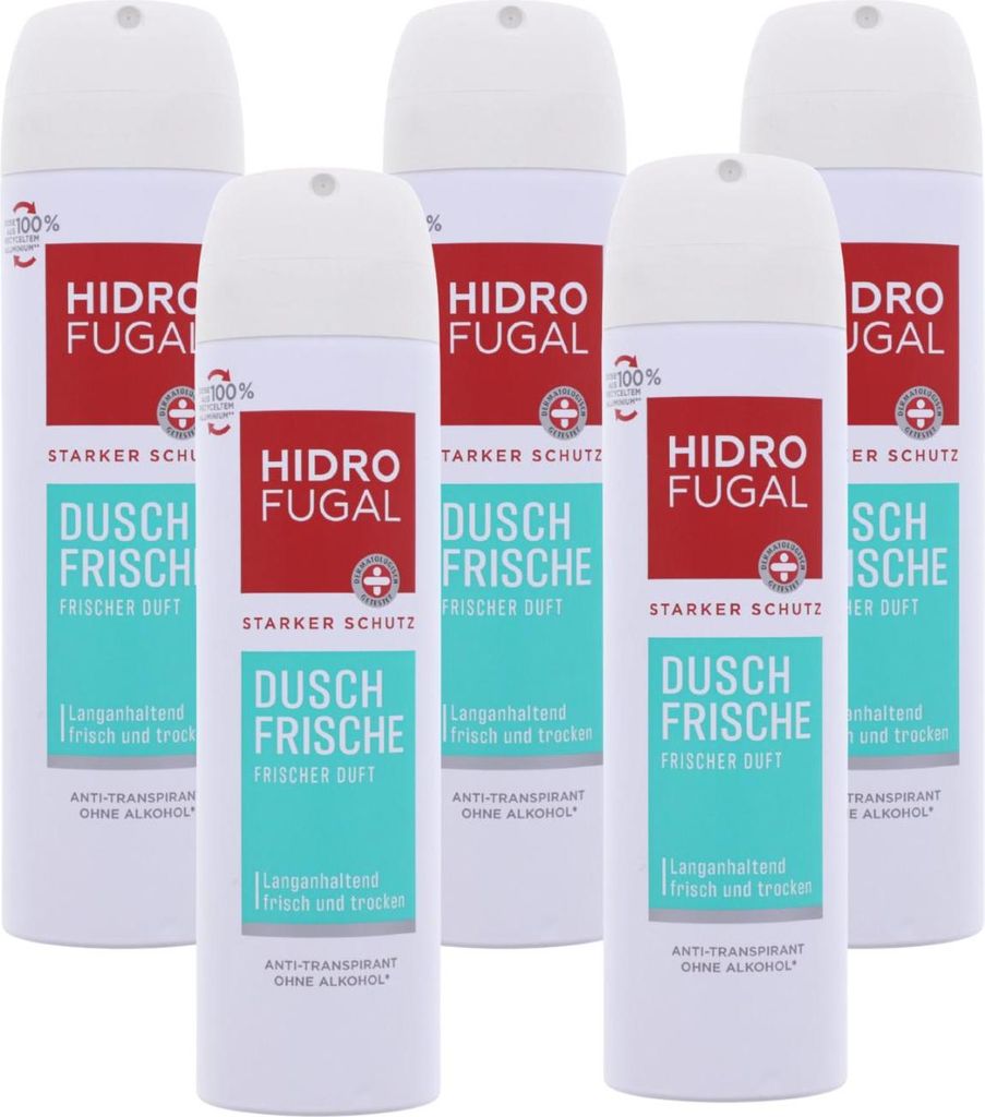 5 x Hidrofugal Anti-Transpirant Dusch-Frische je 150ml Starker Schutz