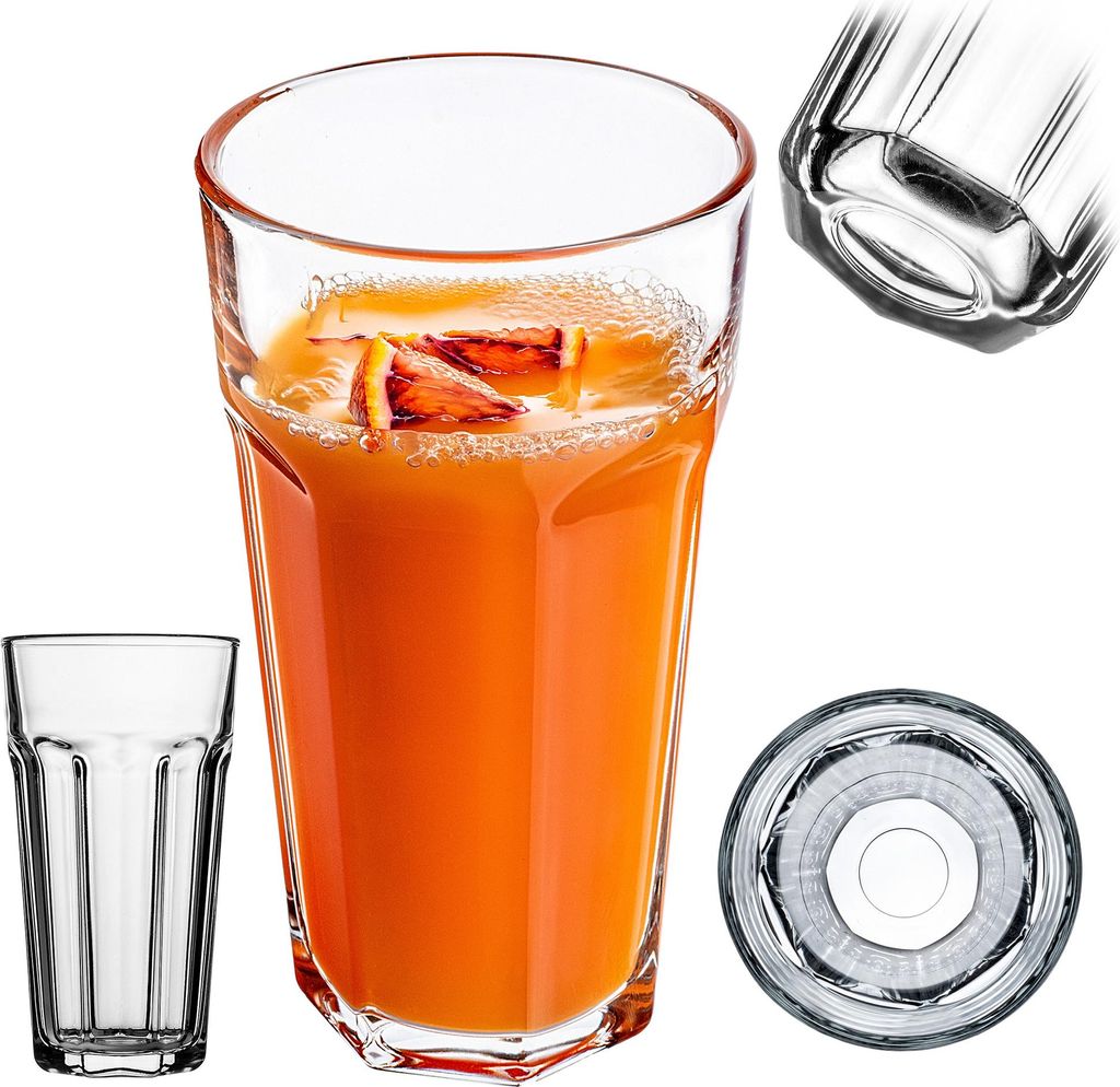 KADAX Große Trinkgläser 635ml, 1 Stück, Wassergläser aus Glas, Gläser für Wasser, Saft, Cocktails & Softdrinks, Kaffeegläser, Wasserglas, Tr...