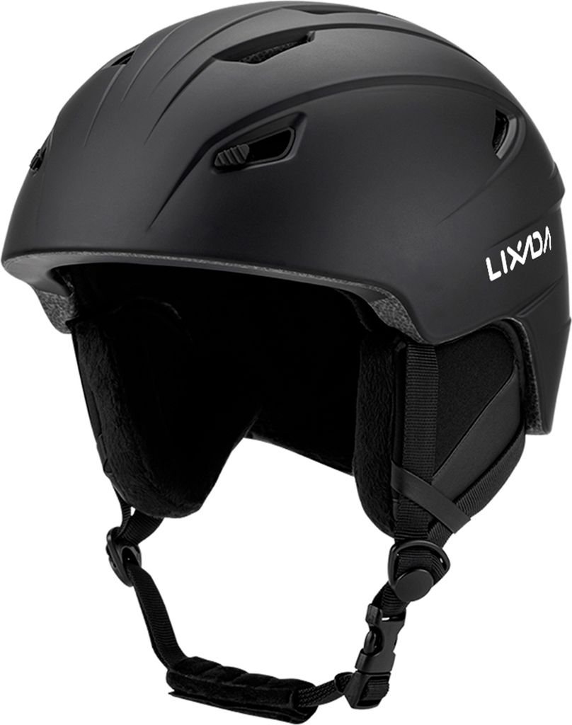 LIXADA Skihelm, Snowboardhelm, Skatehelm, Ski-Sicherheitsschutzausrüstung, mit , Sicherheitsbericht, Schwarz