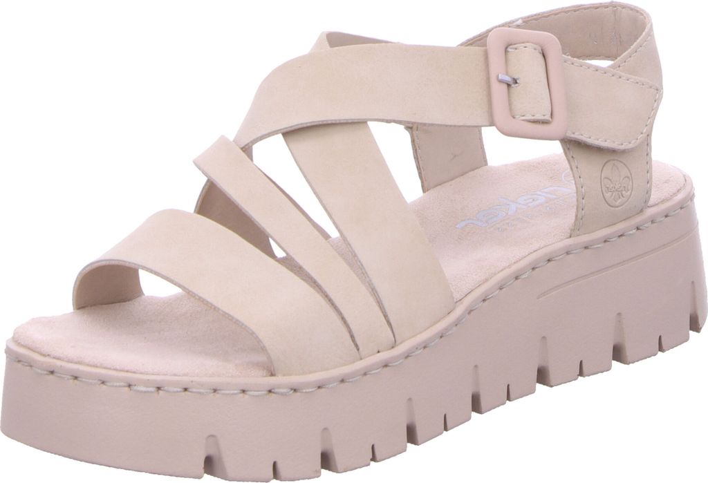 Rieker Riemchensandalen - Beige Kunstleder : 39 : Normal Größe: 39 Weite: Normal