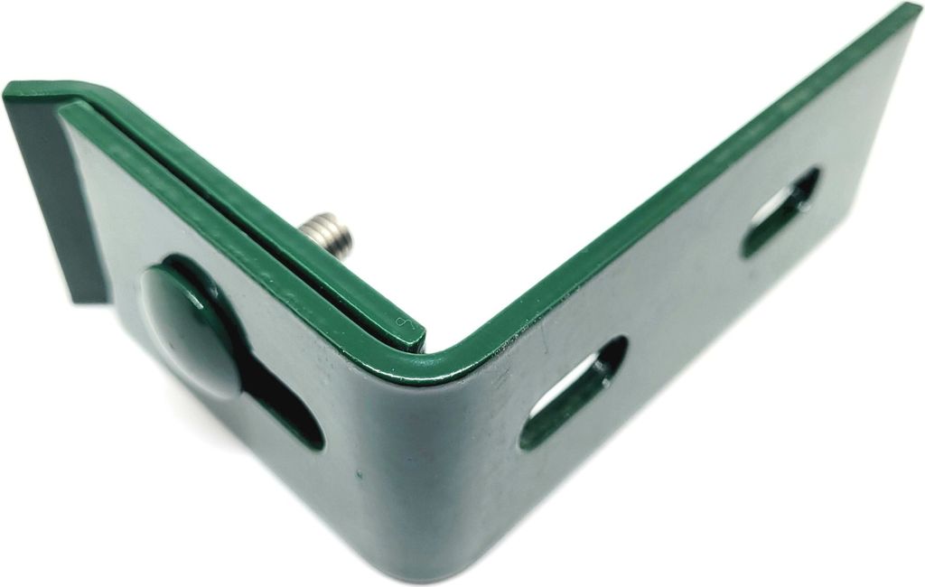 3x Zaunanschlusswinkel farbig Doppelstabmatten Zaun Winkel Tor & Wand Befestigung Grün (RAL 6005)