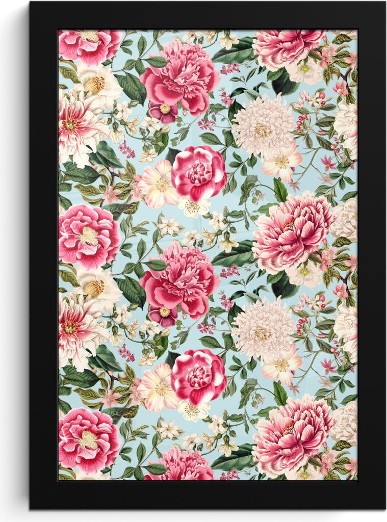 MuchoWow MuchoWow Gerahmtes Poster Blumen - Farben - Muster 20x30 cm - Poster mit zchwarzem Bilderrahmen - Drucken - Bilder Poster im Rahmen