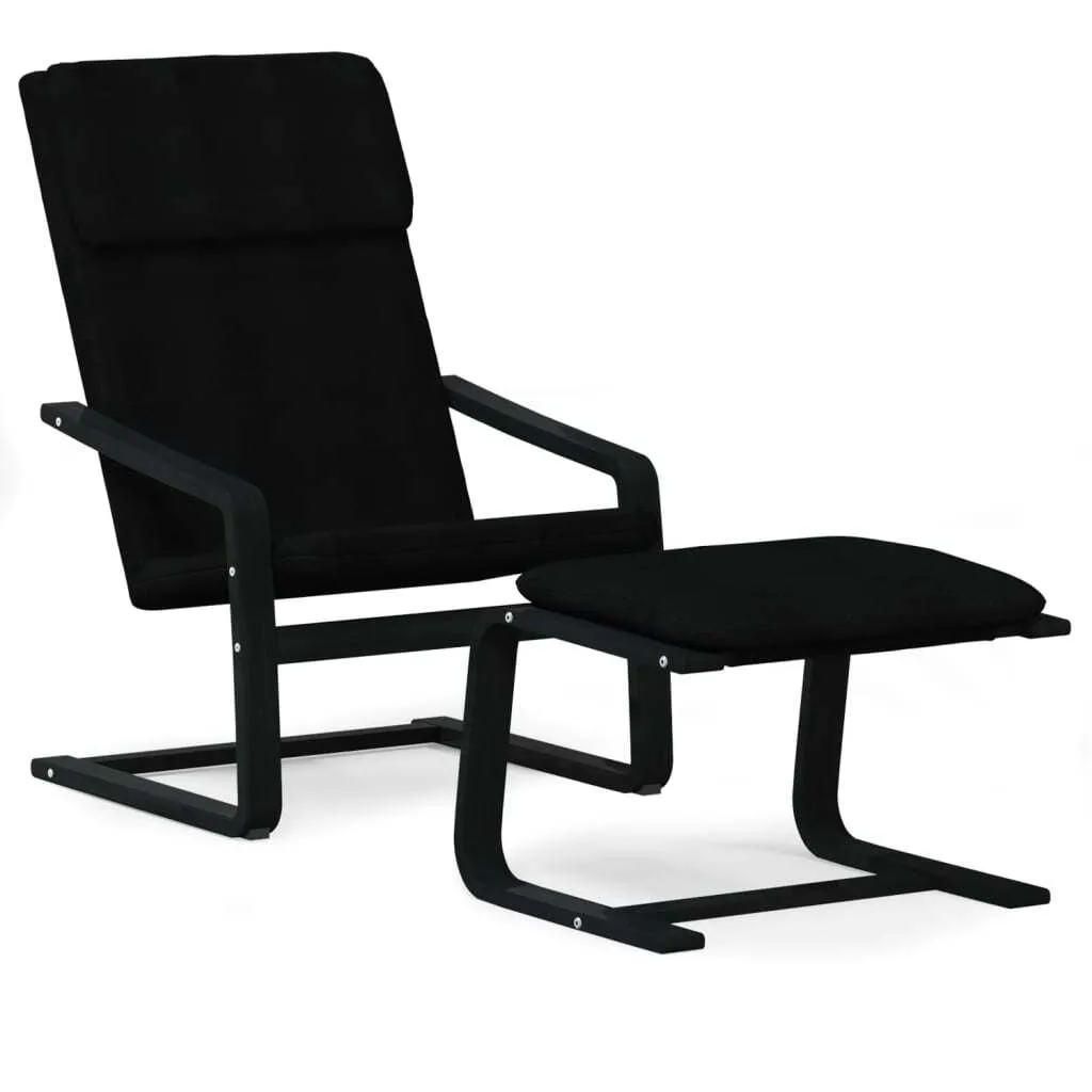 vidaXL Sedia Relax Tessuto Nero con Poggiapiedi | Qualità Garantita