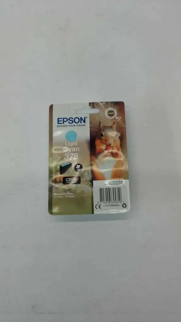 Cartouche d'encre Epson 378 Cyan Clair C13T37854010 d'origine 4,8ml