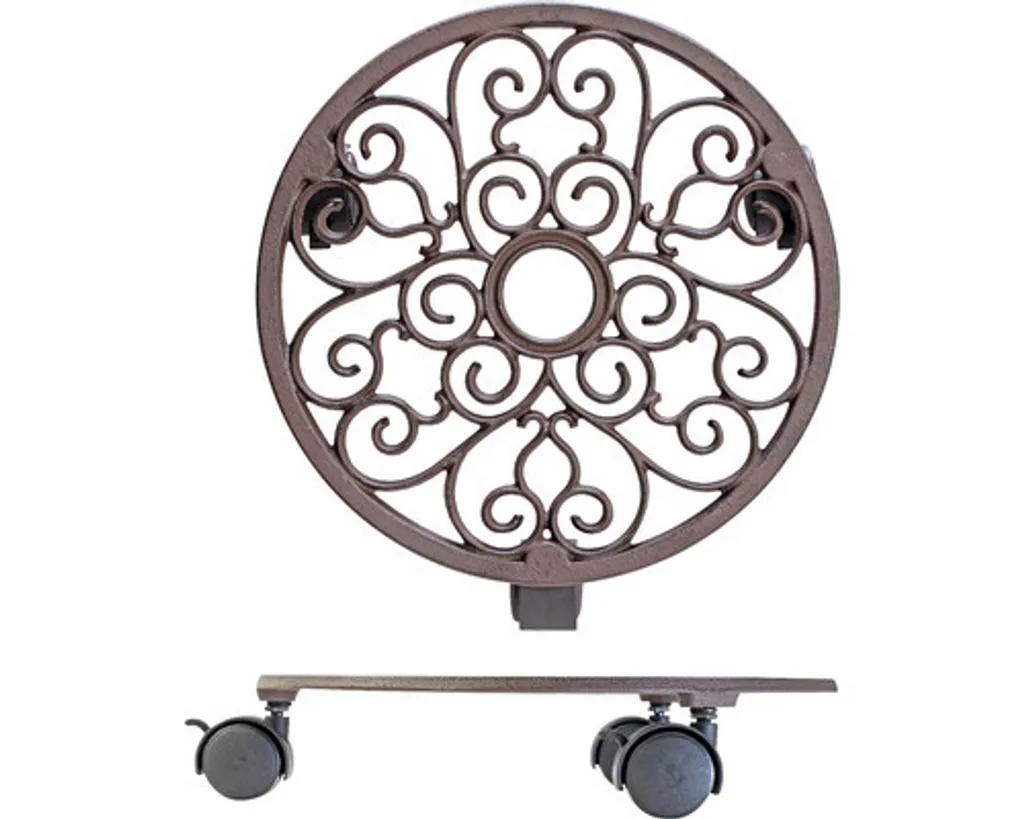 Roule-Plante pour Déplacer Vos Pots sans Effort Métal Brun Foncé 29 cm - 8