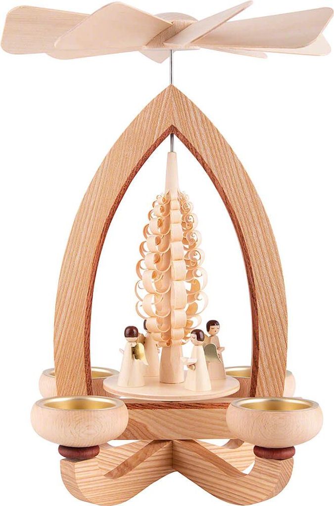 1-stöckige Pyramide Engel - natur (28cm) von Heinz Lorenz Pyramiden