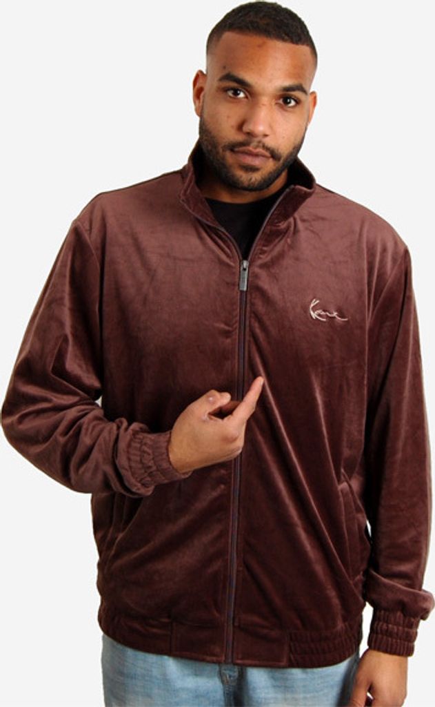 Herrenjacke Karl Kani Chest Signature Velvet Jacket Brown, Größe: M