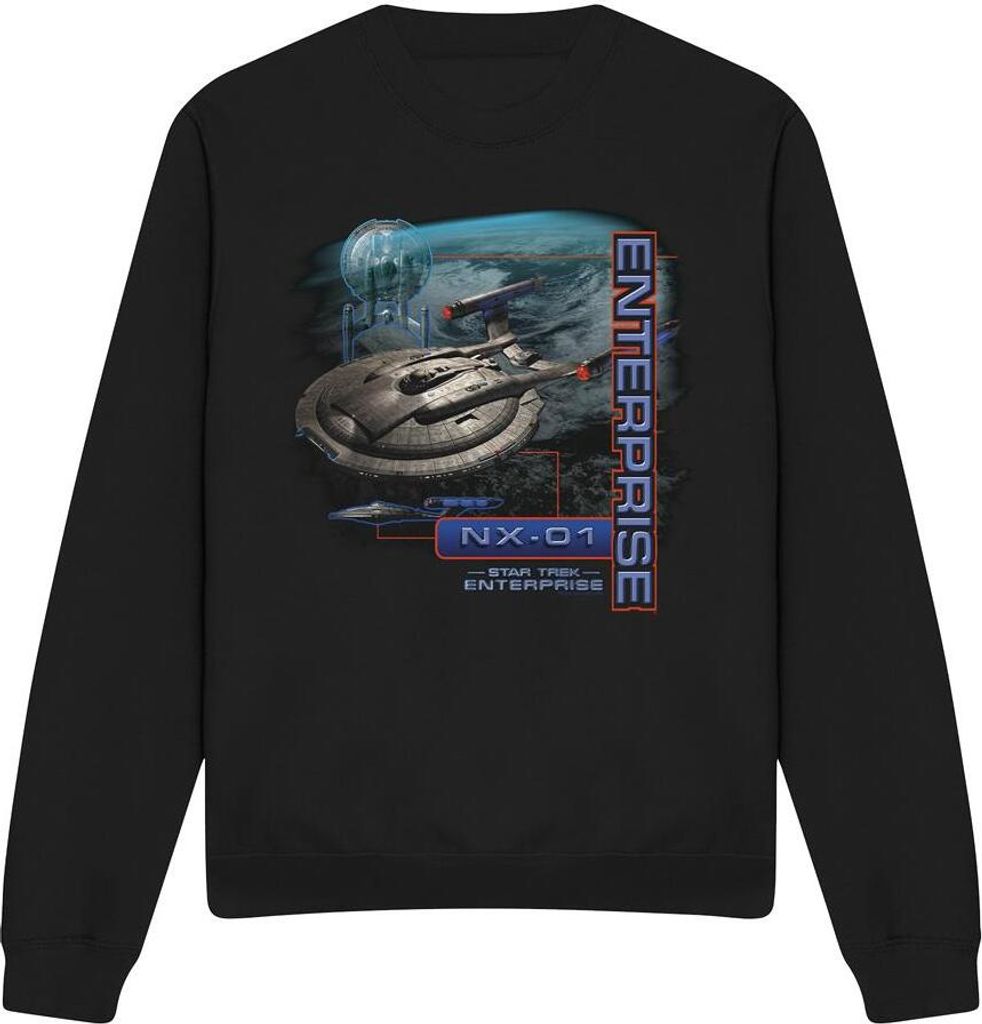 Star Trek - "Enterprise NX 01" Sweatshirt für Herren/Damen Uni TV12286 (XXL) (Schwarz)