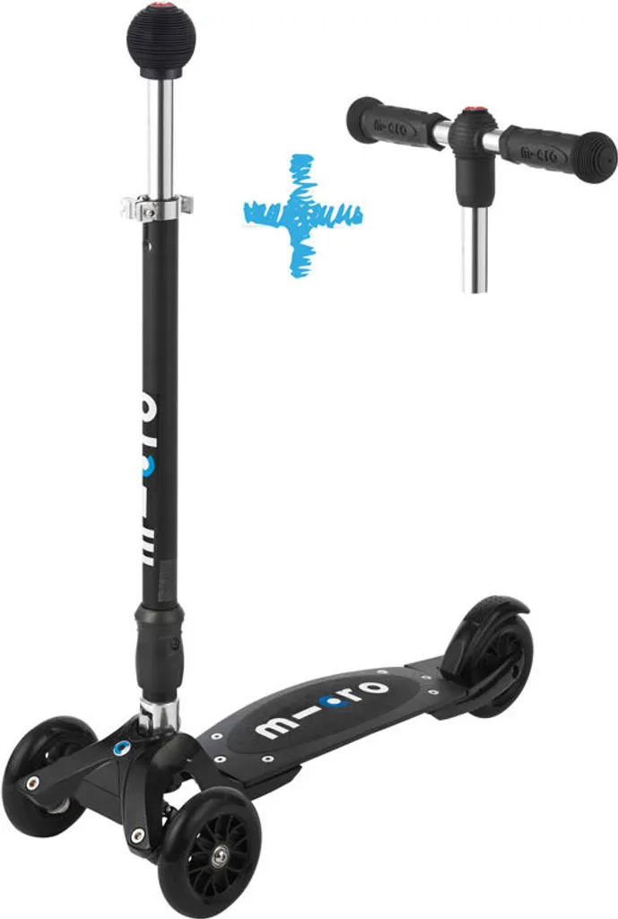 Micro Kickboard Compact noir flexible : trottinette pliable et stable