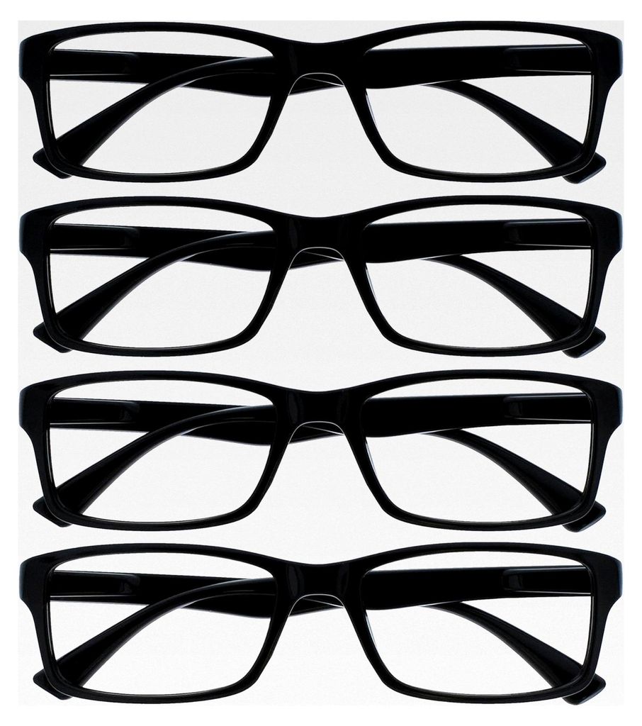 Lesebrille Schwarz 4er-Pack für Herren und Damen +2,50