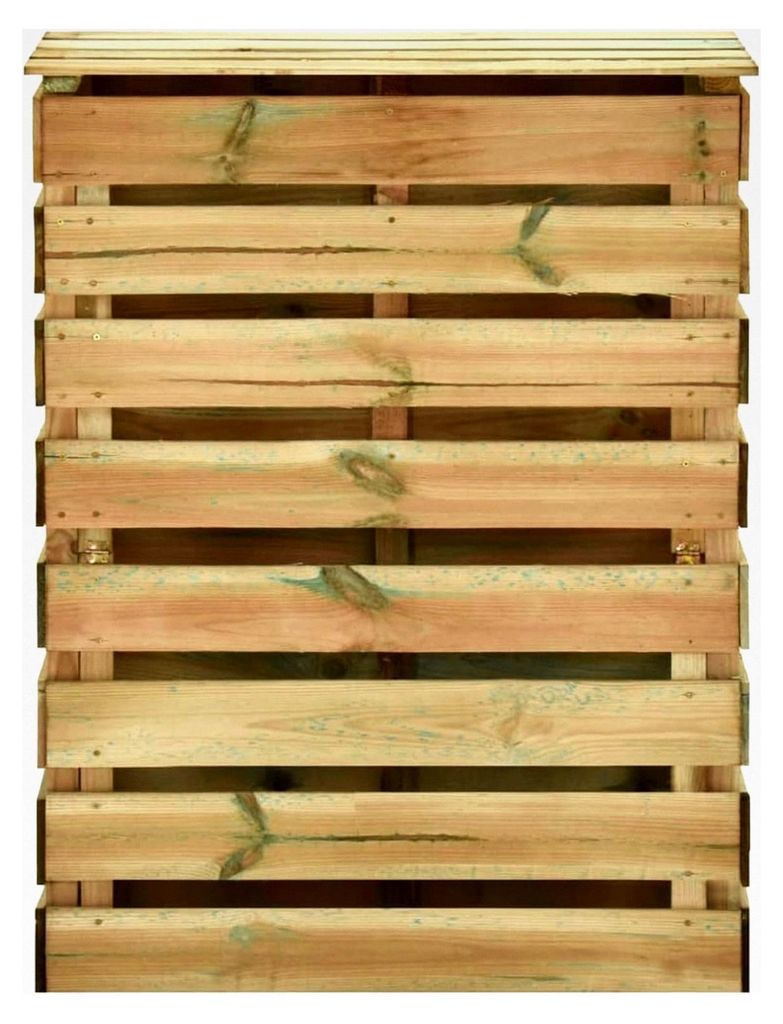 Holzgartenkomposter 80x50x100cm, für Gartenabfälle, mit Deckel, verrottungsbeständig, grün imprägniert