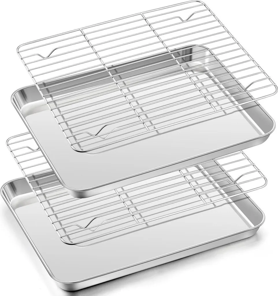 Set Plaque de four et grille en acier inoxydable pour pâtisserie inox
