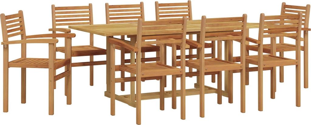 "im Sonderangebot" Garten Essgruppe moderne Design - Gartenmöbel Sets - Sitzgruppe - 9 pcs Braun Massivholz Teak - NeuMöbel5964007