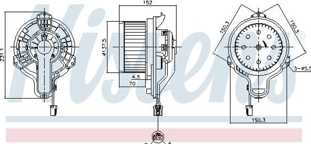 Ventilateur habitacle NISSENS 87648 (2209707) - Réparez la clim de votre Ford