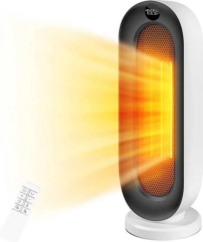 Radiateur Soufflant Céramique 2000W avec Oscillation 100° et Minuterie
