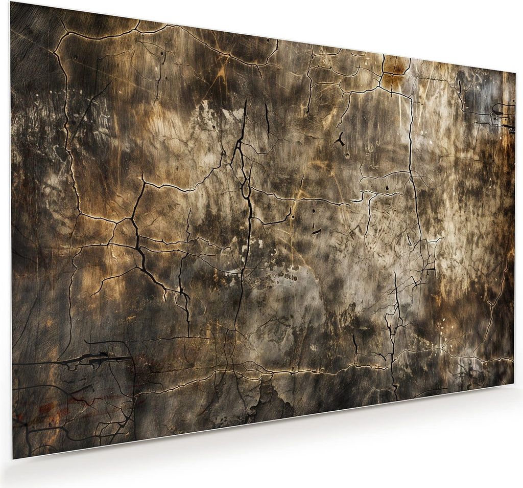 Glasbild 90x60cm in XXL für Wohnzimmer, Schlafzimmer Motiv Abstrakte Verwitterung