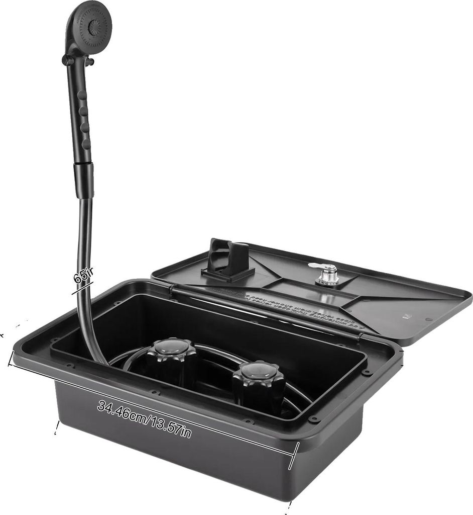 RV Außen-Duschbox-Kit, Verriegelungsmechanismus, vielseitige Verwendung, schwarz