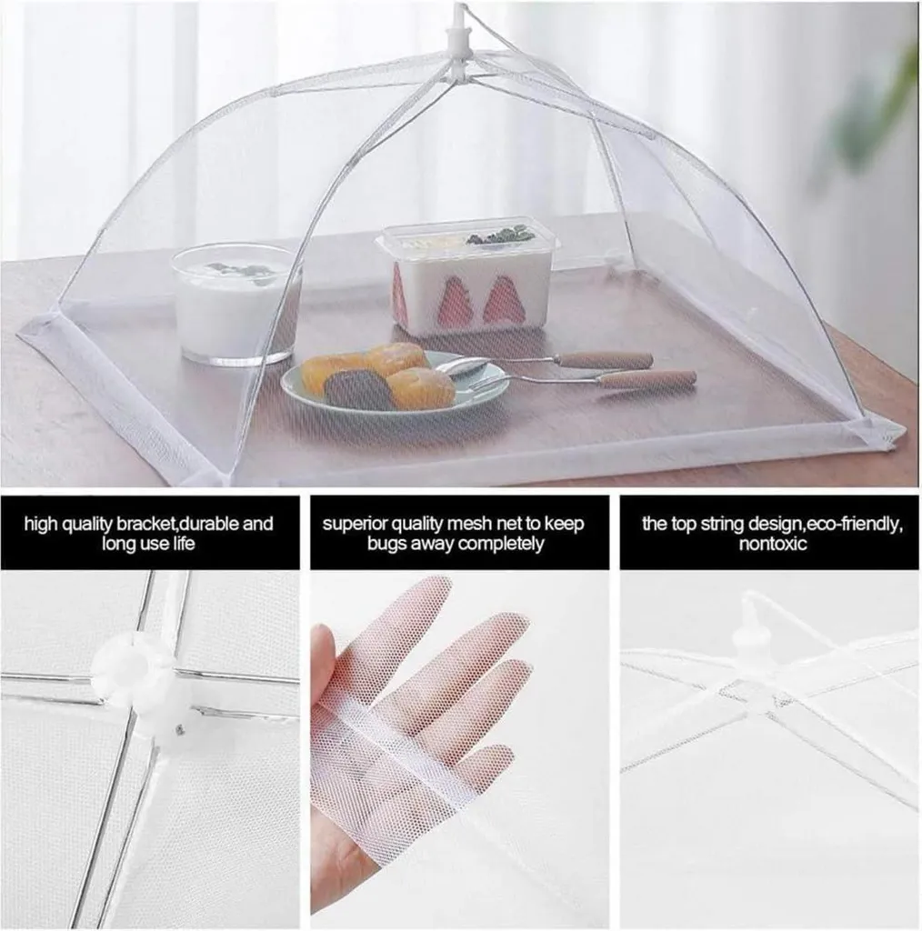 Roysmart Mesh Housse Protection Mouches - Lot de 2 Cloches Aliments BBQ - 4