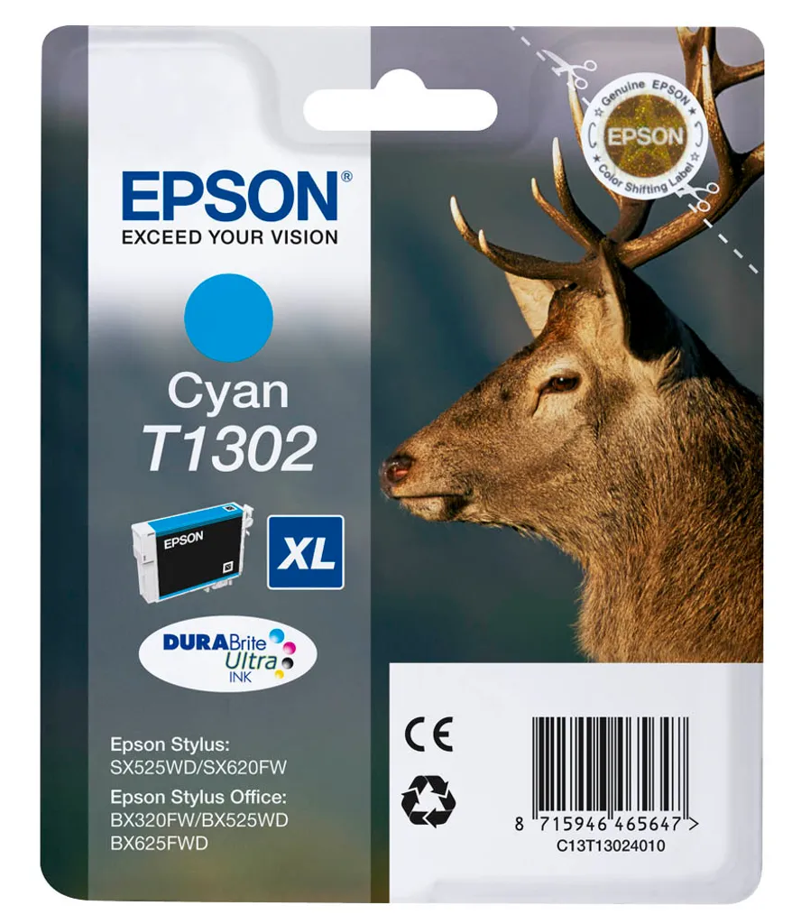 Cartuccia Originale Epson T1302XL Ciano | Qualità Premium Stag