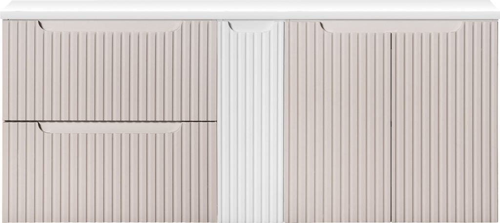 Waschtischunterschrank 140cm, kaschmir und weiß, NEWPORT-56-CASHMERE