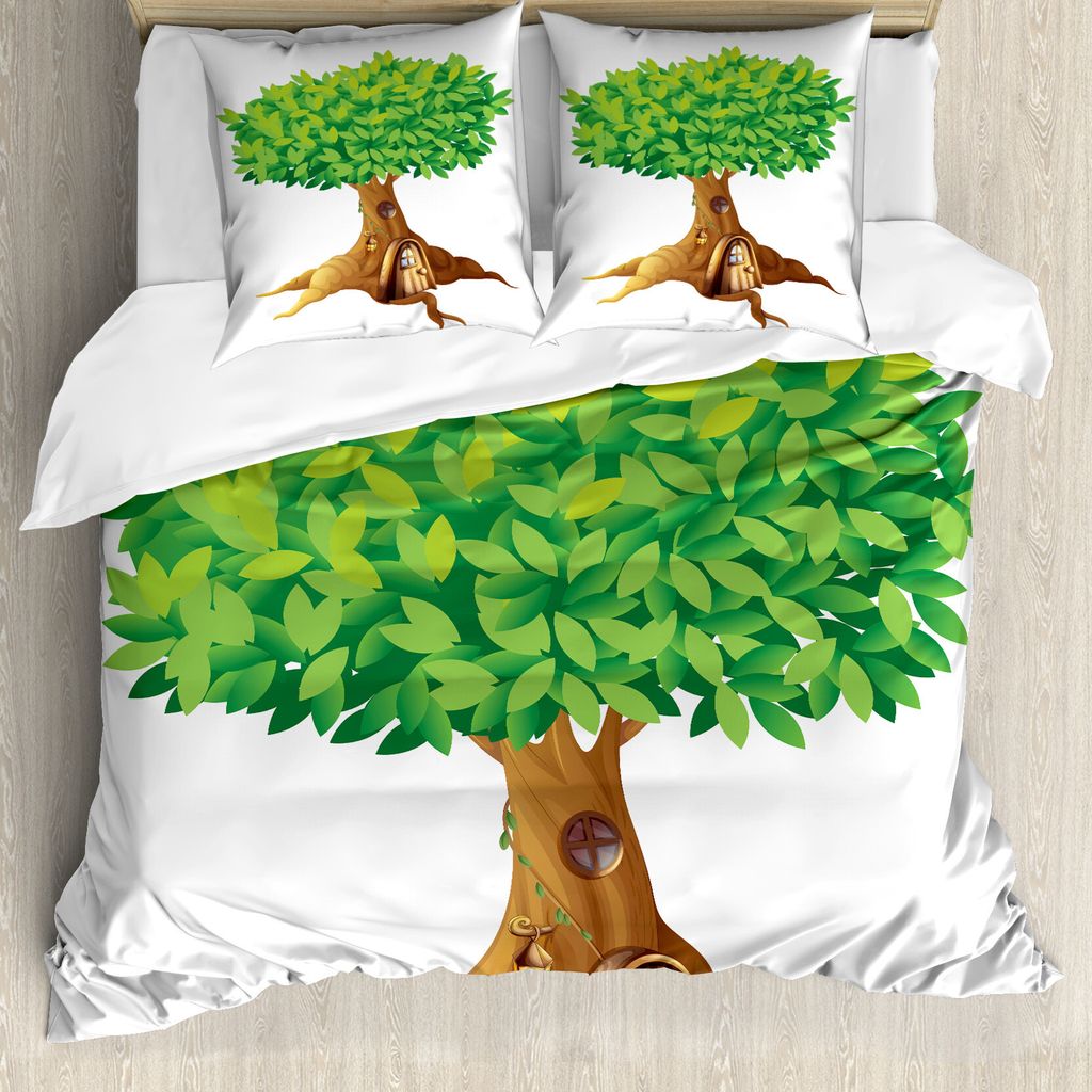 ABAKUHAUS Baumhaus Bettbezug Set für Einzelbetten, Start in Majestic Trunk, Milbensicher Allergiker geeignet mit Kissenbezug, 155 cm x 220 cm - 80...
