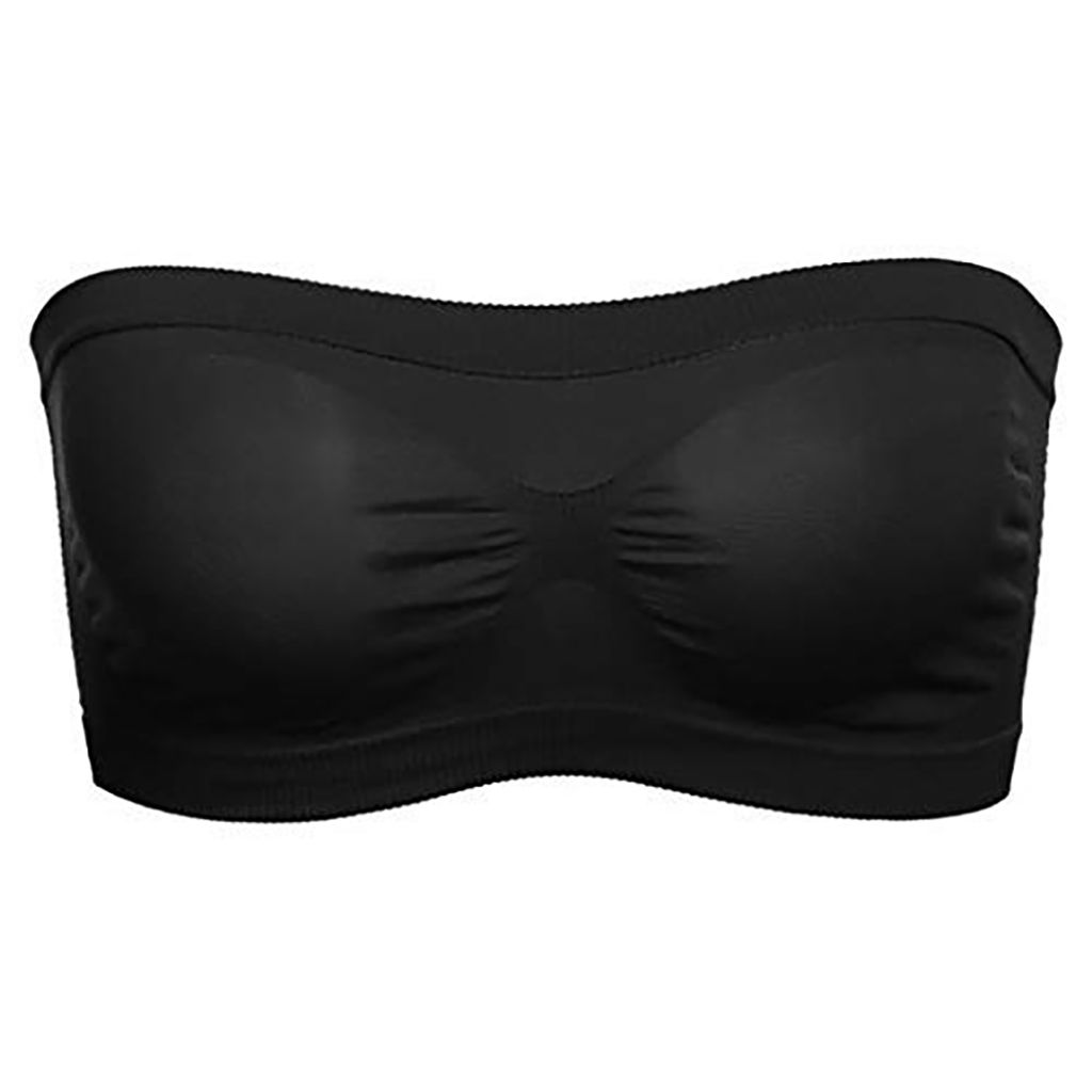 Einfarbige Atmungsaktive Trägerlose Hohlkreuz-Bh-Sport-Tube-Top-Unterwäsche Für Frauen-Schwarz